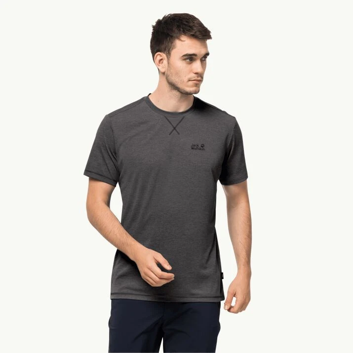 Jack Wolfskin Crosstrail Tee Mens Dark Steel