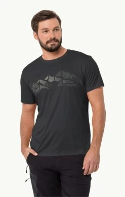 Jack Wolfskin Peak Graphic Tee Mens Phantom