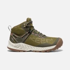 Keen Nxis Evo Mid Womens Waterproof Boots Olive Drab Birch
